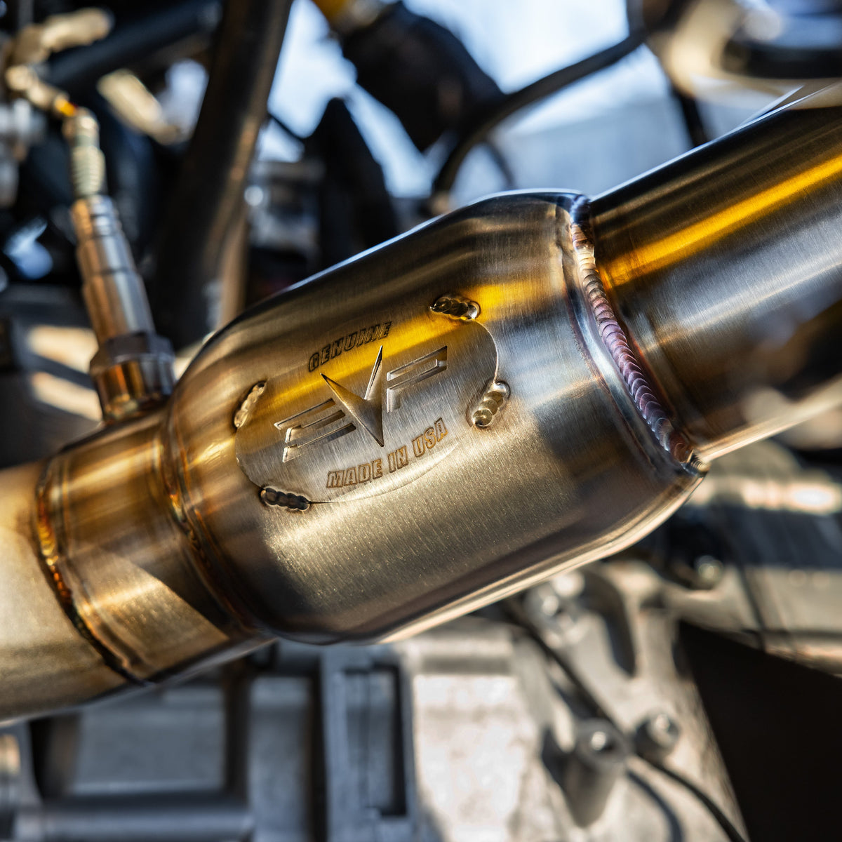 Evolution Powersports - Exhaust - EVP Racing 3 Inch Down Pipe with Bullet Muffler for Can-Am Maverick R