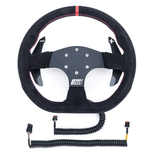 Evolution Powersports - Body Accessories - EVP.MOde Race Steering Wheel with Carbon Fiber Paddles and Quick-Release Hub Adapter Kit for Can-Am Maverick R